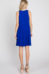 Royal Blue Sleeveless Basic Dress