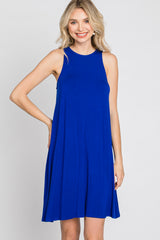 Royal Blue Sleeveless Basic Dress