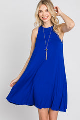 Royal Blue Sleeveless Basic Dress