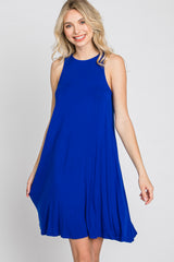 Royal Blue Sleeveless Basic Dress