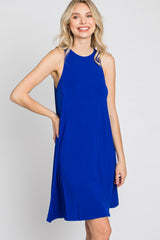 Royal Blue Sleeveless Basic Dress