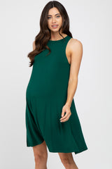 Emerald Green Sleeveless Basic Maternity Dress