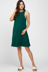 Emerald Green Sleeveless Basic Maternity Dress