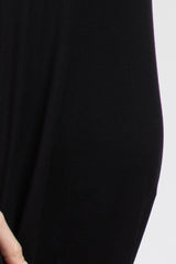 Black Basic Short Sleeve Maternity Dress