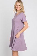 Lavender Basic Short Sleeve Dress