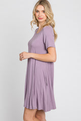 Lavender Basic Short Sleeve Dress