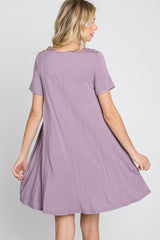 Lavender Basic Short Sleeve Dress