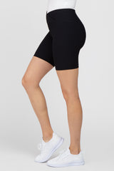 Black Crossover Waist Bike Shorts