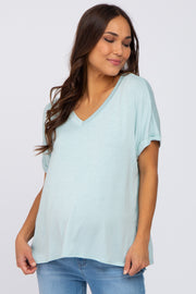 Mint V-Neck Maternity Tee