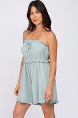 Light Blue Ruffle Accent Romper