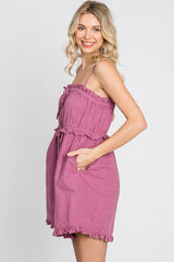 Magenta Ruffle Accent Romper