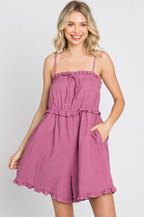 Magenta Ruffle Accent Romper