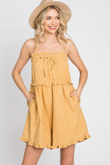 Yellow Ruffle Accent Romper