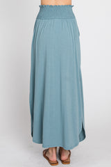 Light Blue Smocked Maxi Skirt