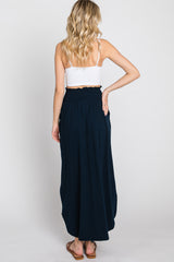 Black Smocked Maxi Skirt