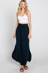 Black Smocked Maxi Skirt