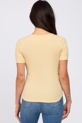 Yellow Waffle Knit Short Sleeve Top