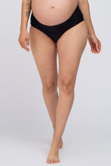 Black Crisscross Waist Maternity Bikini Bottoms