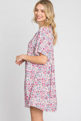 Pink Ditsy Floral Babydoll Dress