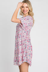 Pink Ditsy Floral Babydoll Dress