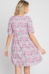 Pink Ditsy Floral Babydoll Dress