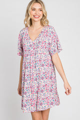 Pink Ditsy Floral Babydoll Dress