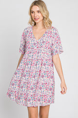 Pink Ditsy Floral Babydoll Dress