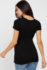 Black Crossover Maternity Nursing Top