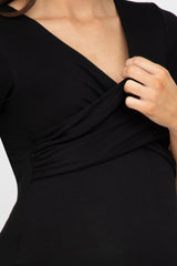 Black Crossover Maternity Nursing Top