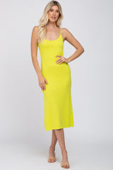 Lime Scoop Back Sweater Maternity Midi Dress