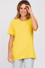 Yellow Oversized Short Sleeve Top