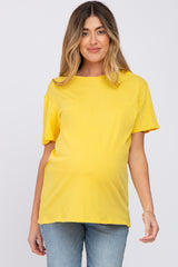 Yellow Oversized Short Sleeve Maternity Top