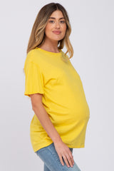 Yellow Oversized Short Sleeve Maternity Top