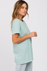 Mint Green Oversized Short Sleeve Top