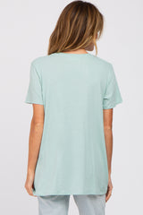 Mint Green Oversized Short Sleeve Top