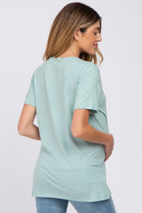 Mint Green Oversized Short Sleeve Maternity Top