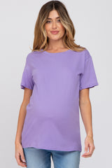 Lavender Oversized Short Sleeve Maternity Top