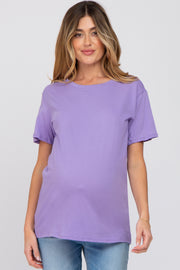 Lavender Oversized Short Sleeve Maternity Top