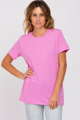 Pink Oversized Short Sleeve Maternity Top