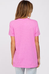 Pink Oversized Short Sleeve Top