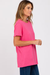 Fuchsia Oversized Short Sleeve Top