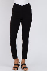 Black Crossover Waist Leggings