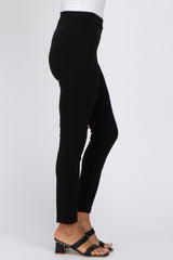 Black Crossover Waist Leggings