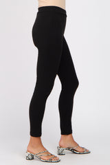 Black Crossover Waist Leggings