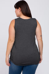 Charcoal Ruched Side Plus Tank