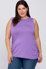 Lilac Ruched Side Plus Maternity Tank