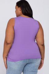 Lilac Ruched Side Plus Maternity Tank