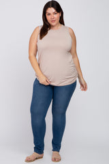 Taupe Ruched Side Plus Tank