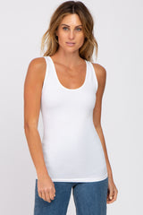 White Seamless Maternity Fitted Tank Top