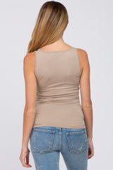 Taupe Seamless Maternity Fitted Tank Top